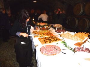 An aperitivo in the cellar