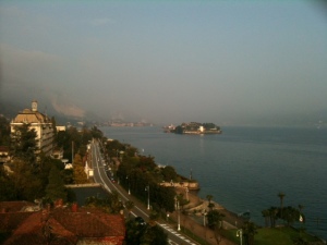 A view from the hotel of some of the islands of Lago Maggiore